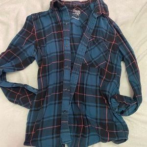 TNA Plaid Button-Up shirt. Medium